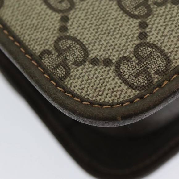 GUCCI GG Canvas Web Sherry Line Shoulder Bag PVC Beige Green Red Auth ep5199 - Picture 12 of 16